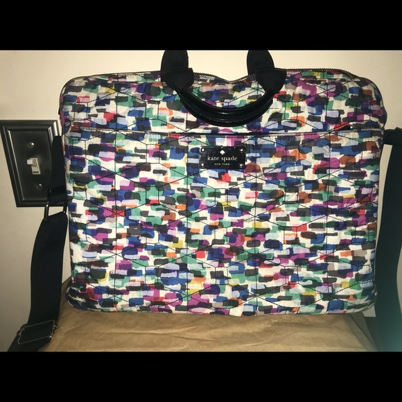 💯%Authentic Kate Spade ♠️ Multicolor Computer Bag - Picture 8 of 8